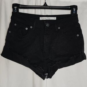 🌸 Highway Jeans Sexy Black Stetch Denim Cut-offs Shorts Size 1